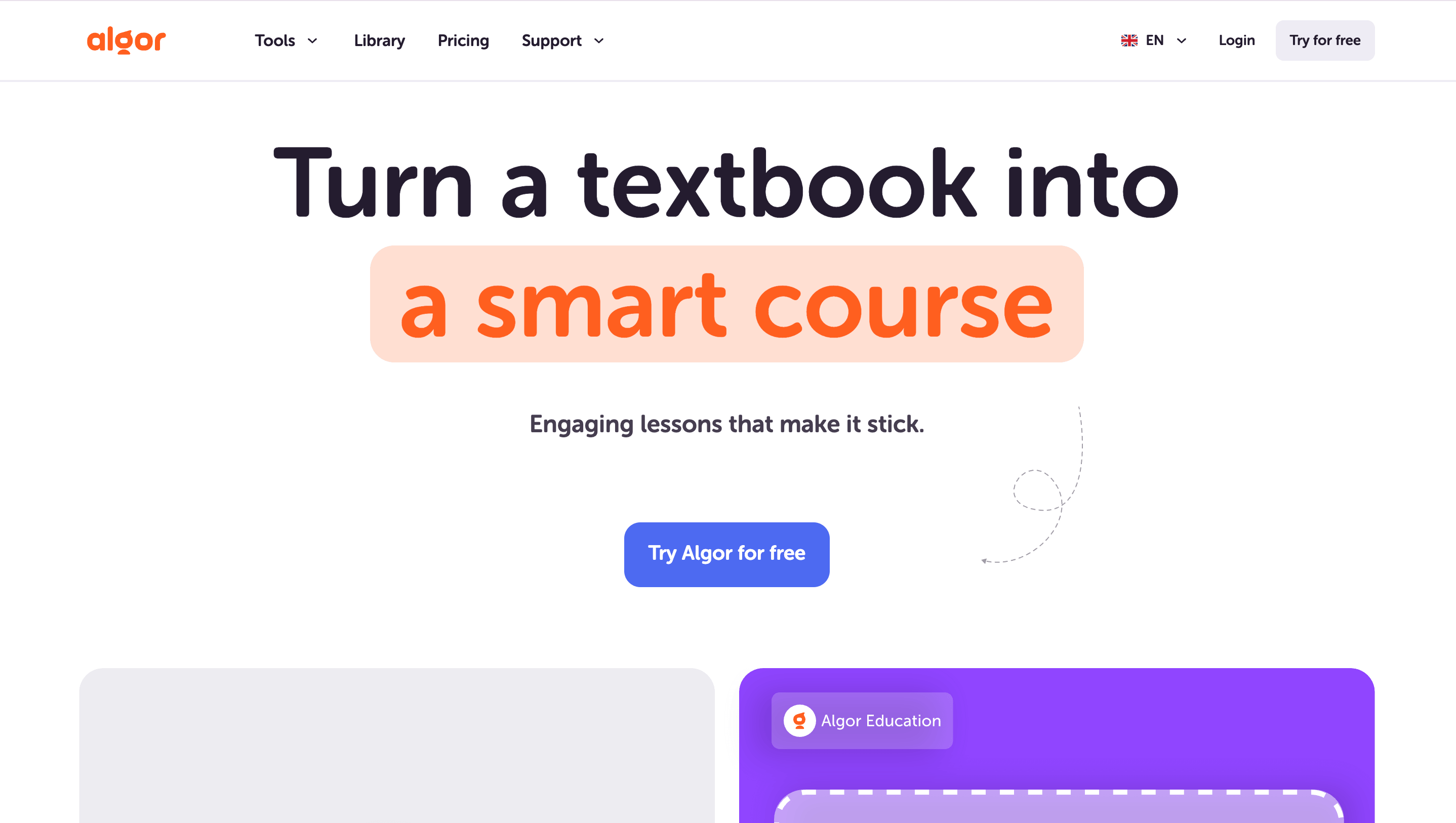 Algor Education visual learning interface for concept maps and study materials