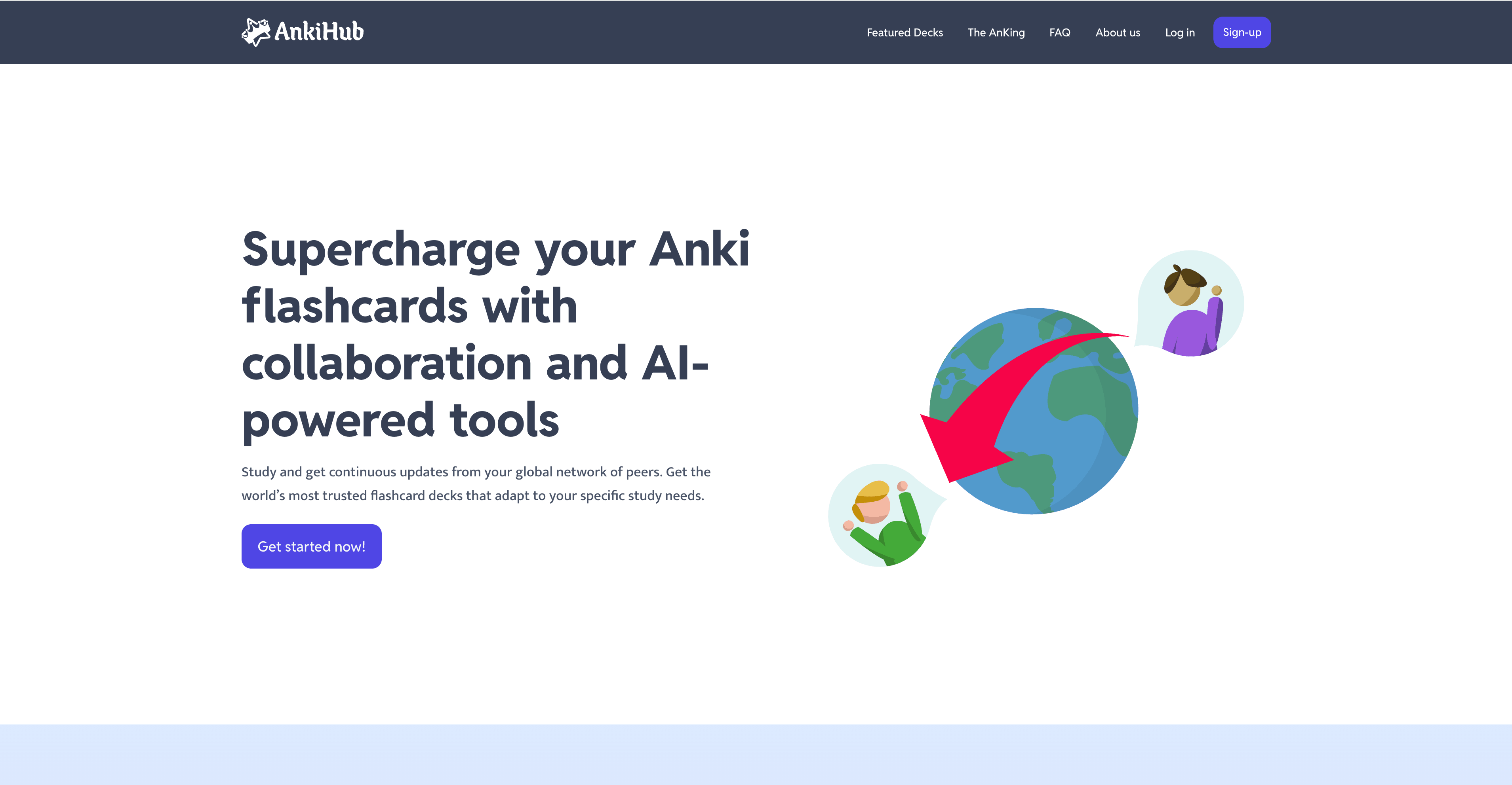 AnkiHub flashcard interface for shared spaced repetition study decks