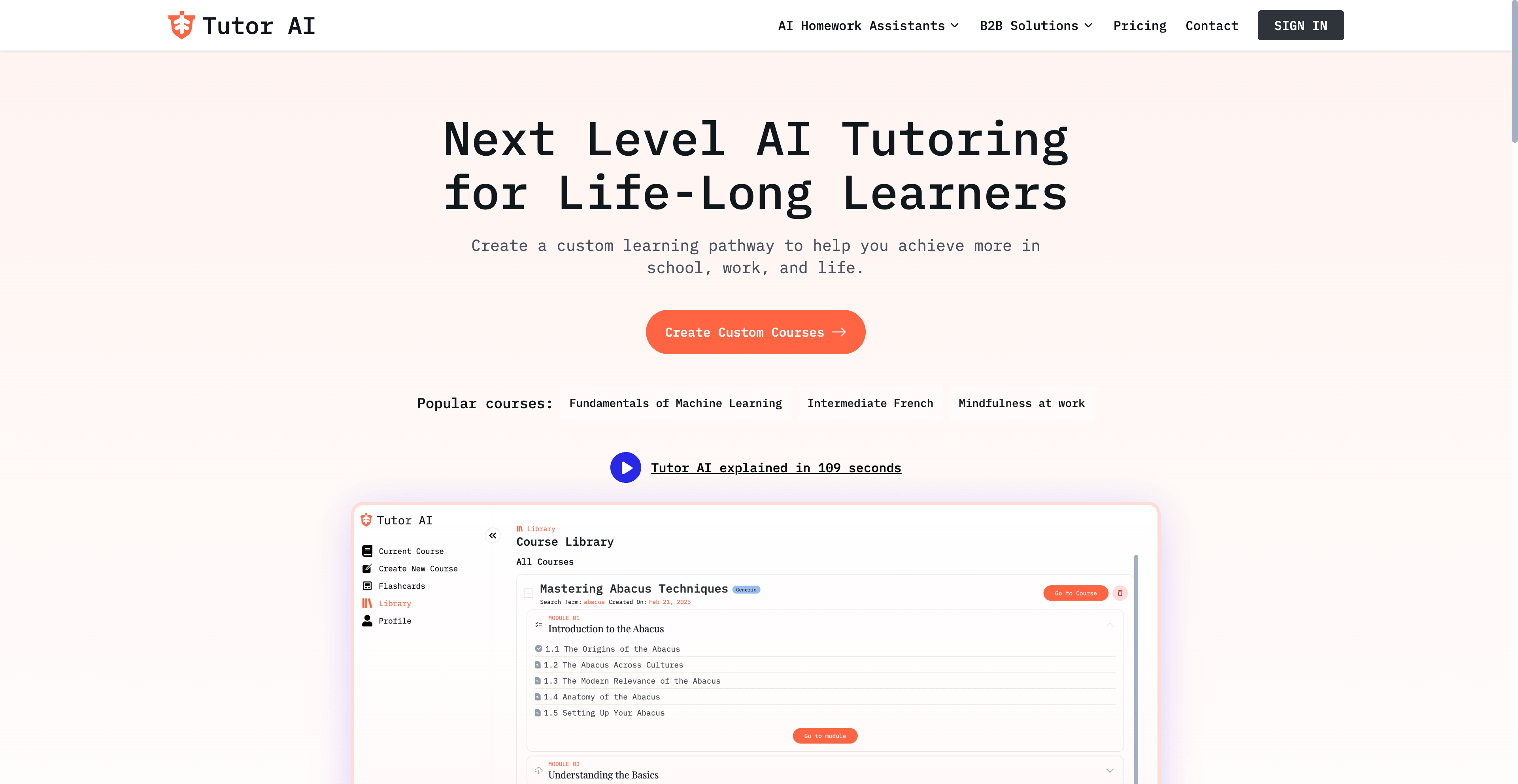 AI-Tutor.ai interface for personalized explanations and tutoring support