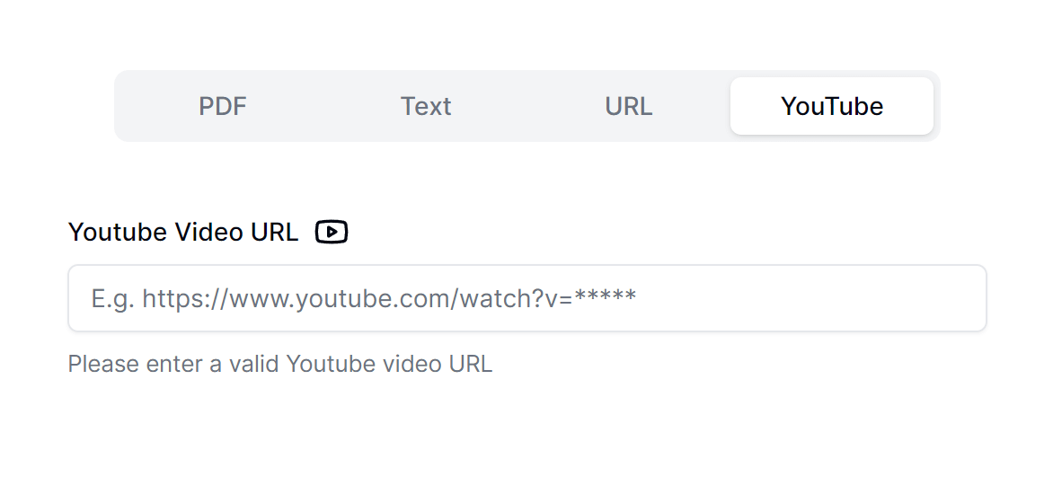 Paste the YouTube Video URL